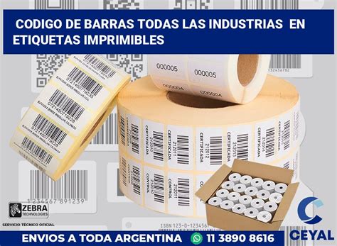 Codigo De Barras Todas Las Industrias En Etiquetas Imprimibles Lector