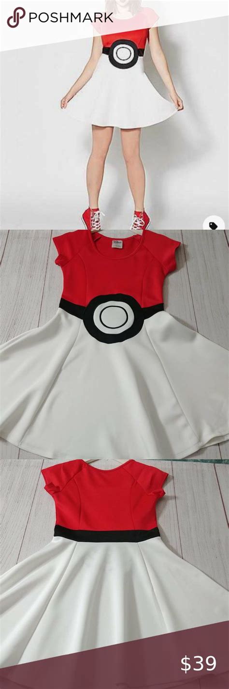 Womens Pokeball Pokemon Dress Halloween Costume Halloween Dress