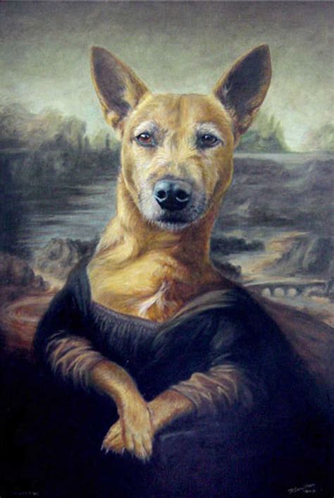 Mona Lisa dog painting, oil paint on canvas | Peintures de chien ...