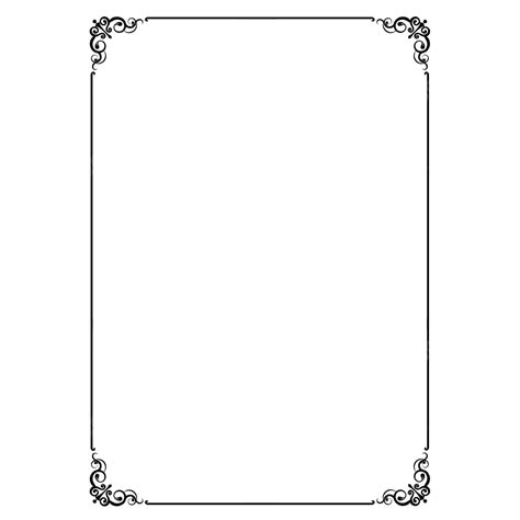 Black Rectangle A4 Floral Border Borders A4 Border Abstract Border