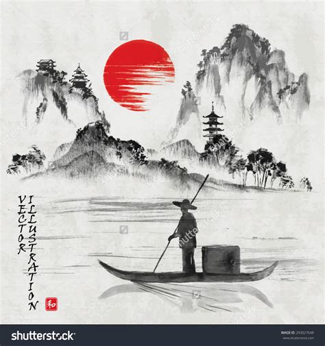 Japan Landscape Drawing at GetDrawings | Free download