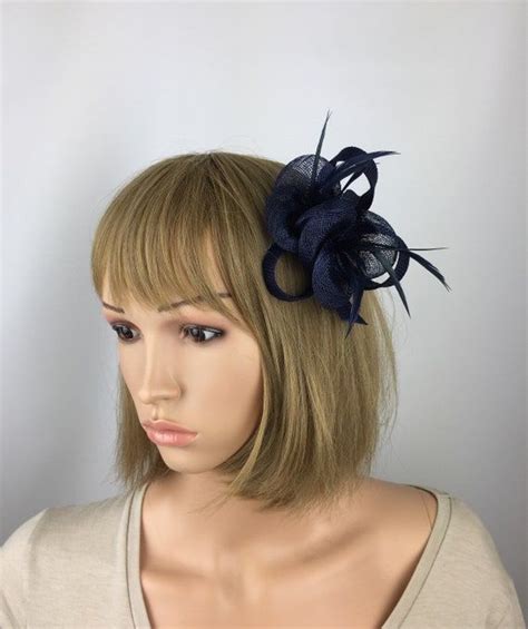 Navy Blue Fascinator Navy Fascinator On Clip Blue Wedding Etsy Uk Navy Blue Fascinator Blue