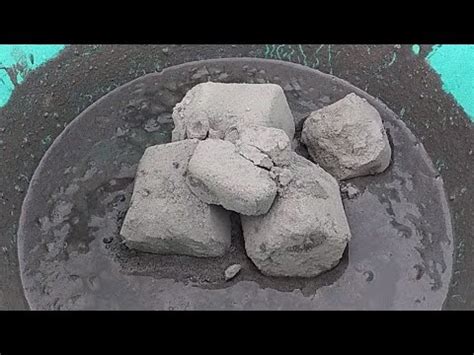 ASMR VERY SOFT DUSTY CHARCOAL SAND BLOCKS WATER DIPPING CRUMBLE IN