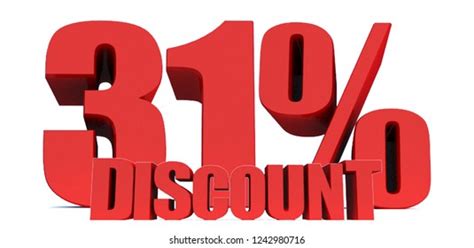 31 Percent Off 3d Sign On Stock Illustration 1242980716