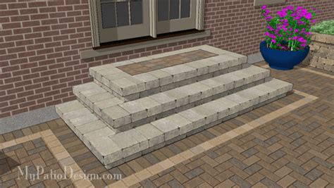 Patio Step Design - 3 Cascading Steps - 84" Wide Stoop – MyPatioDesign.com