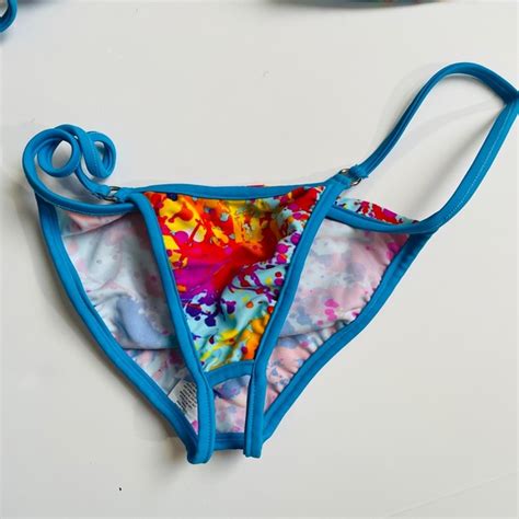 Dubio Bikini Playful Paint Splash Print Extreme Etsy Hot Sex Picture