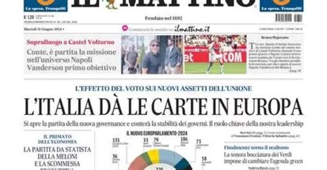 PRIMA PAGINA IL MATTINO OGGI Conte è partita la missione nell