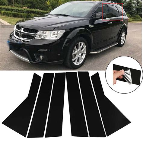 X Glossy Black Pillar Posts Door Window Cover Trim For Dodge Journey