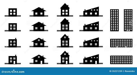 House Silhouettes Collection Stock Vector Illustration 35221239