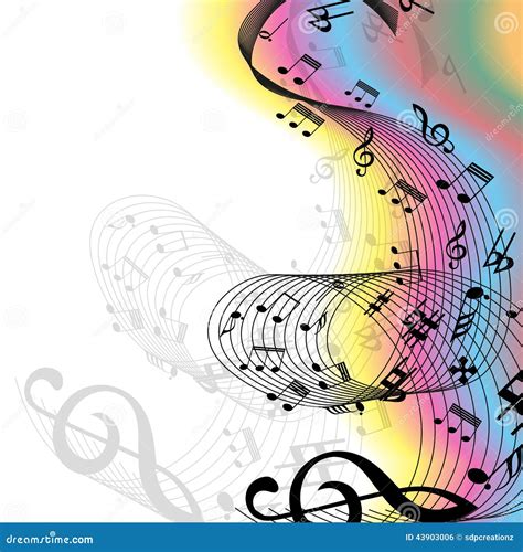 Music Notes Rainbow stock illustration. Illustration of compose - 43903006