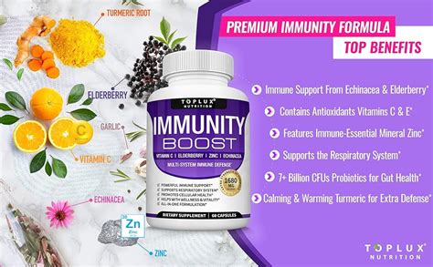 10 In 1 Immunity Boost Immune Support Supplement 1650mg Made With Elderberry