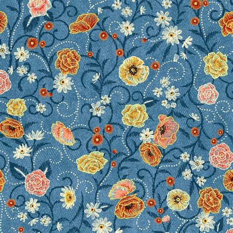 Denim Fabric Flowers Etsy