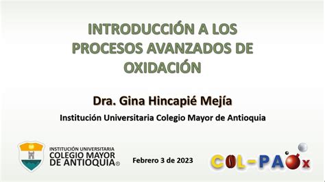 Curso Procesos Avanzados De Oxidaci N Youtube