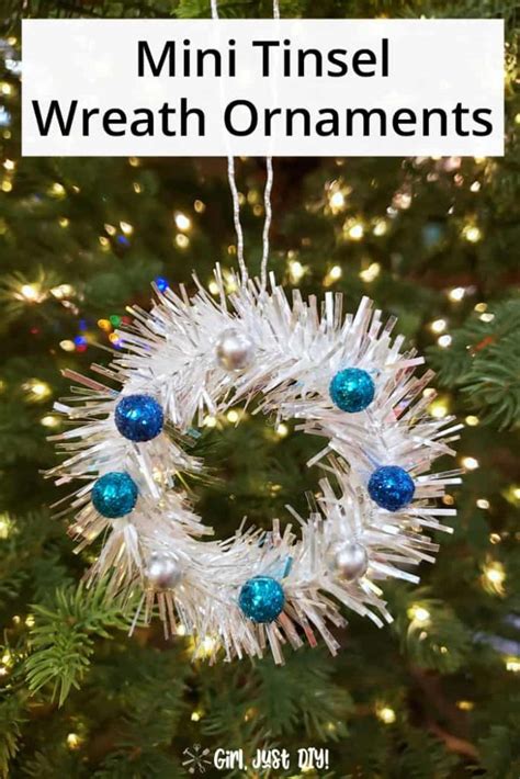 DIY Tinsel Mini Wreath Ornament - Girl, Just DIY!