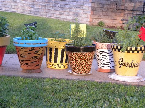 Painted Clay Pots By Granart Painted Clay Pots Clay Pot Crafts Enamel Paint Modest Acrylic