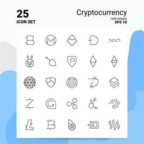 25 Cryptocurrency Icon Set 100 Editable EPS 10 Files Business Logo Concept Ideas Line icon ...