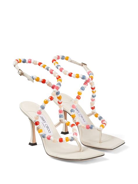 Jimmy Choo 90mm Bead Embellished Sandals Farfetch