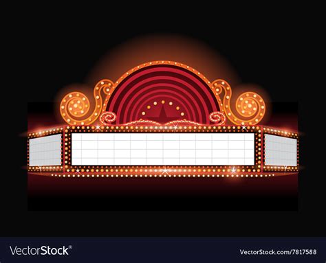 Brightly theater glowing retro cinema neon Vector Image