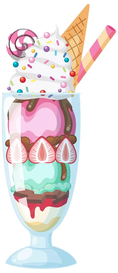 Premium Vector Ice Cream Sundae Served In A Glass