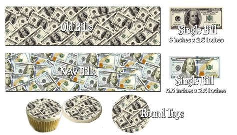 Edible Money Wraps For Cakes 100 Bill Frosting Paper Strips One