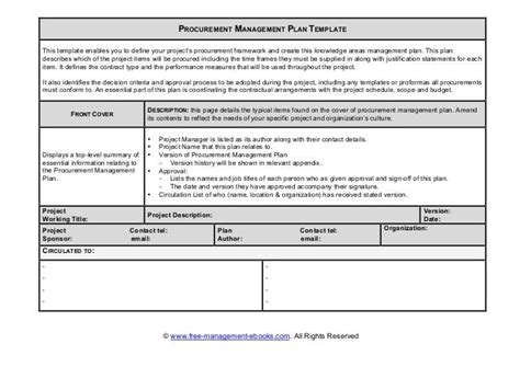 Fme procurement-plan-template