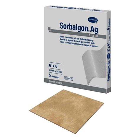 Sorbalgon Silver Calcium Alginate Dressing 6 X 6