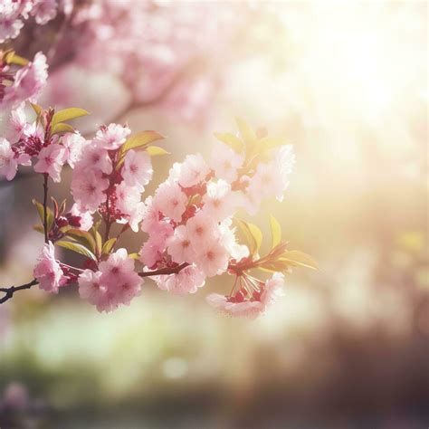 Spring Border Or Background Art With Pink Blossom Beautiful Nature