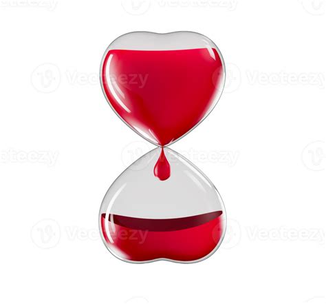 Hourglass Heart Donor Day Blood Transfusion 3d Illustration 35940917 PNG