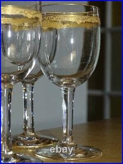 6 ANCIENS VERRES A APERITIF EN CRISTAL DE ST LOUIS MODELE ROTY GOLD Ht