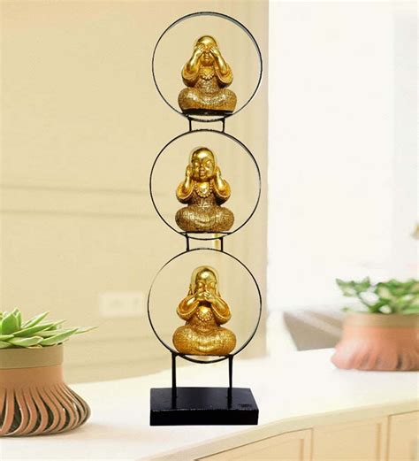 Buy Gold Metal And Resin Monk Set Figurine By Magnifique Online Human