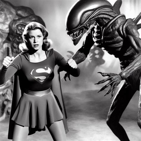 Supergirl Vs Aliens In The 50 By Blulive On Deviantart