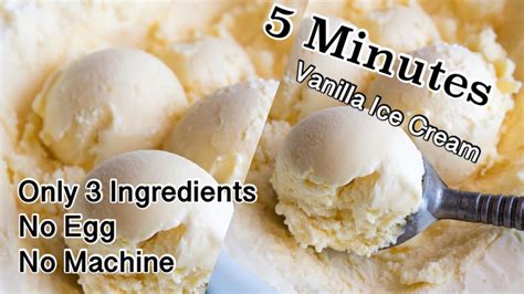 3 Ingredients Vanilla Ice Cream In 5 Minutes Homemade Vanilla Ice