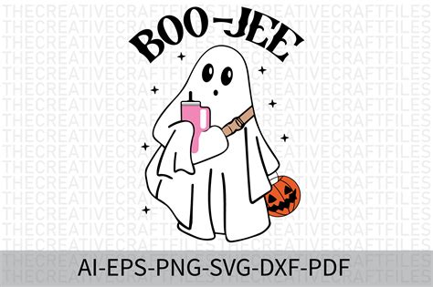 Boo Jee Funny Ghost Halloween Svg Graphic By Thecreativecraftfiles