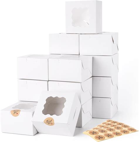 JOHOUSE 30 cajas blancas de panadería caja de donas pequeñas cajas de