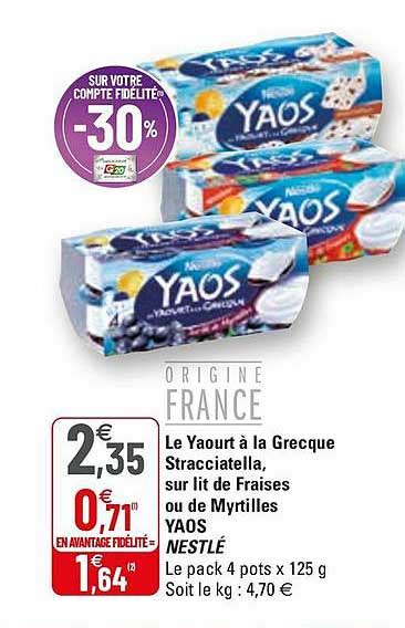 Offre Le Yaourt La Grecque Stracciatella Sur Lit De Fraises Ou De