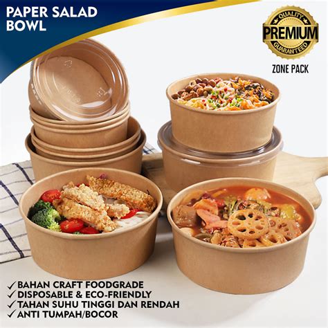 Jual Paper Bowl Tutup Paper Bowl Salad Rice Bowl Paper Mangkok