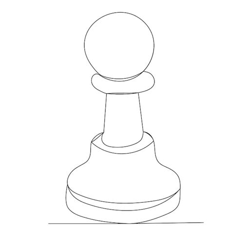 Premium Vector Chess Pawn Drawing By One Continuous Line Sketch Vector