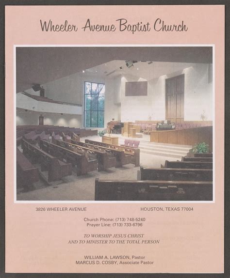 [Wheeler Avenue Baptist Church Bulletin: July 16, 2000] - The Portal to