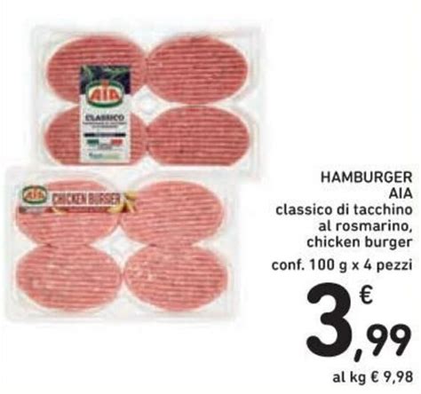 Aia Hamburger Classico Di Tacchino Al Rosmarino Chicken Burger G X