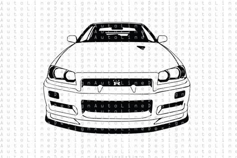 Nissan Skyline Gt R R Nismo Svg Pdf Dxf Eps Png Illustration Etsy