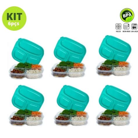 Kit Potes Marmitas Fitness Marmitex De Pl Stico Para Uso No