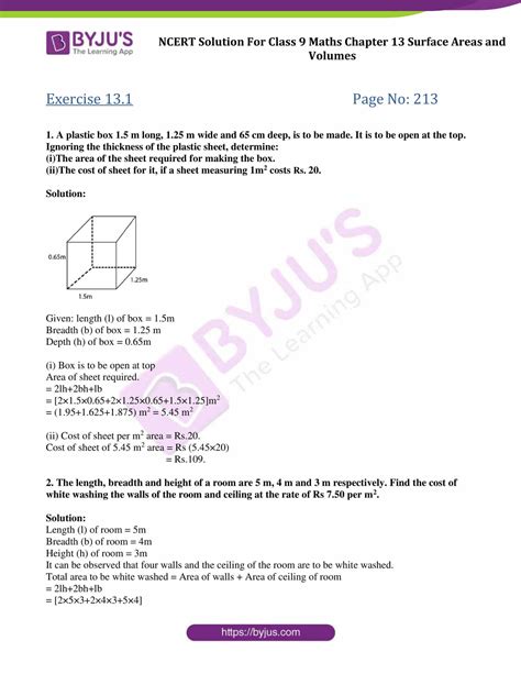 Ncert Solutions Class Maths Chapter Surface Area And Volume