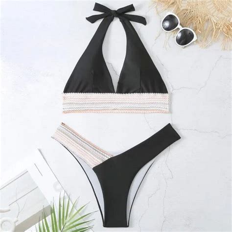 New Sexy Leaves Printed Bikini Push Up Swimsuit Women Female