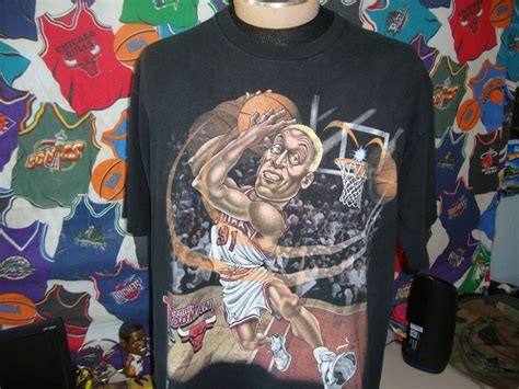 Vintage S Chicago Bulls Dennis Rodman Caricature T Shirt Sold By