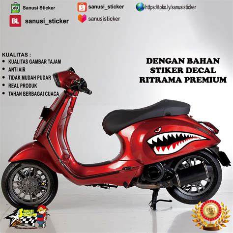 Stiker Motor Vespa Vespa Matic Stiker Motor Decal Skuter Decal