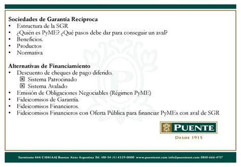 Alternativas de Financiación para Pequeñas y Medianas Empresas ppt