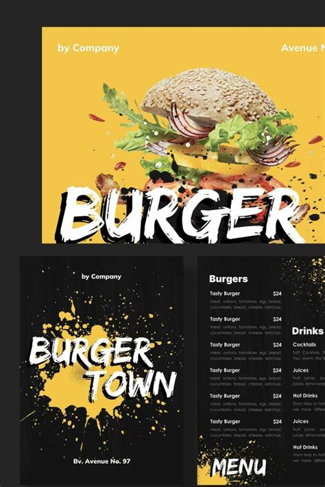 Fast Food Burger Restaurant Menu Masterbundles