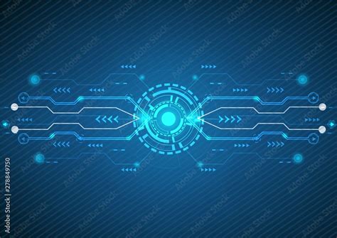 Abstract Blue Technology Backgroundvector Circle And Electricity Line