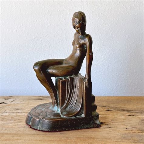 Art Deco Nude Lady Bookends Etsy