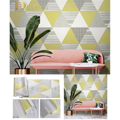 Jual WALLPAPER DINDING SEGITIGA HIJAU 45CMX10M Shopee Indonesia